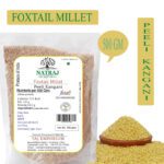 oxtail Millet grains, showcasing their small, golden-yellow appearance and distinct texture.