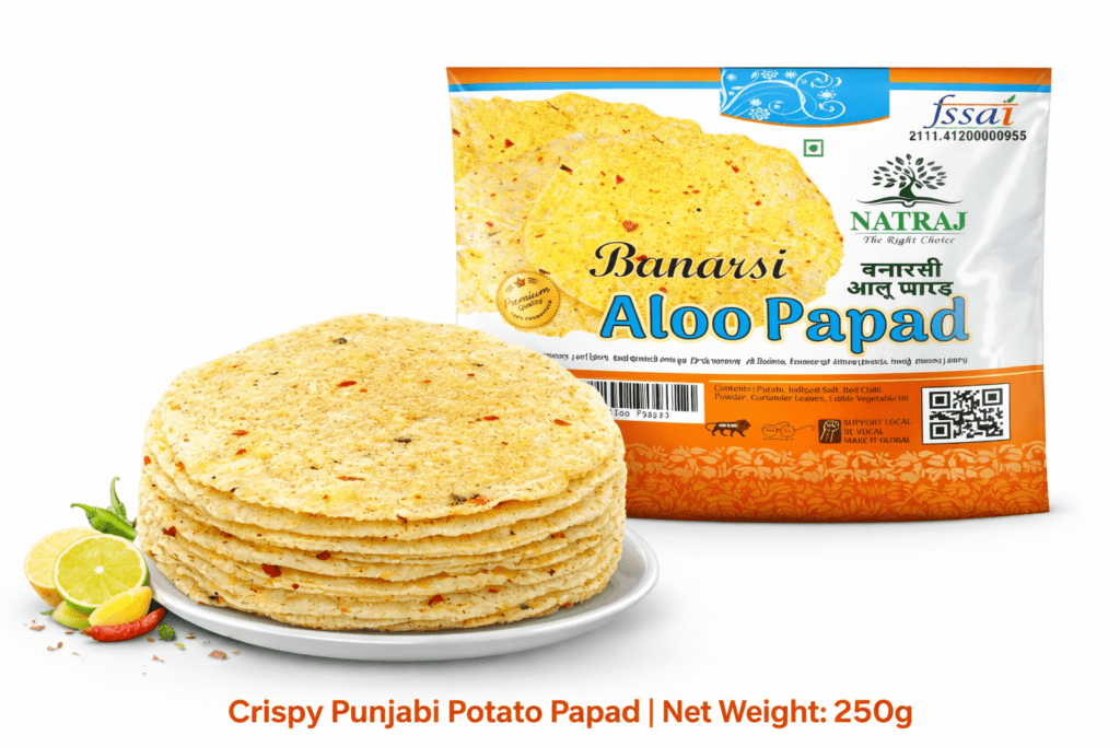Natraj The Right Choice Aloo Papad 250g crispy potato papad