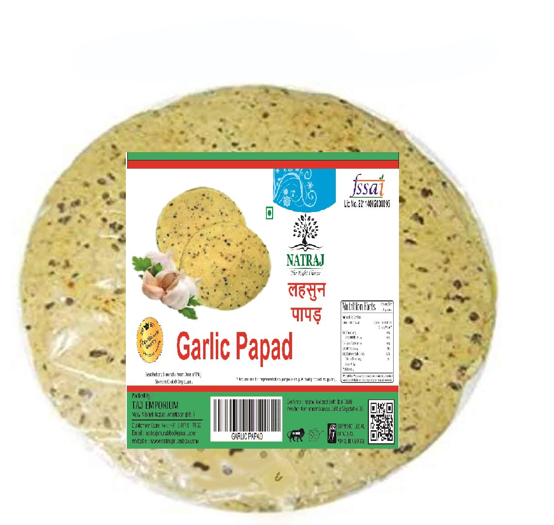 Natraj The Right Choice Garlic Papad 250g Crispy Punjabi Papad