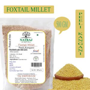 oxtail Millet grains, showcasing their small, golden-yellow appearance and distinct texture.