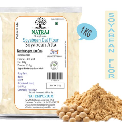 Natraj The Right Choice Soyabean Atta pack featuring high-quality soybean flour in a branded package