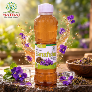 Natraj The Right Choice Banafsha Sharbat 750 ml bottle with sweet violet blossoms