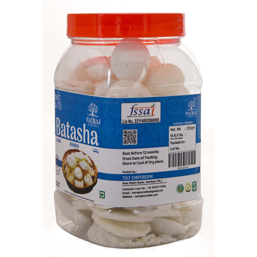 Natraj The Right Choice Batasha jar with FSSAI certification