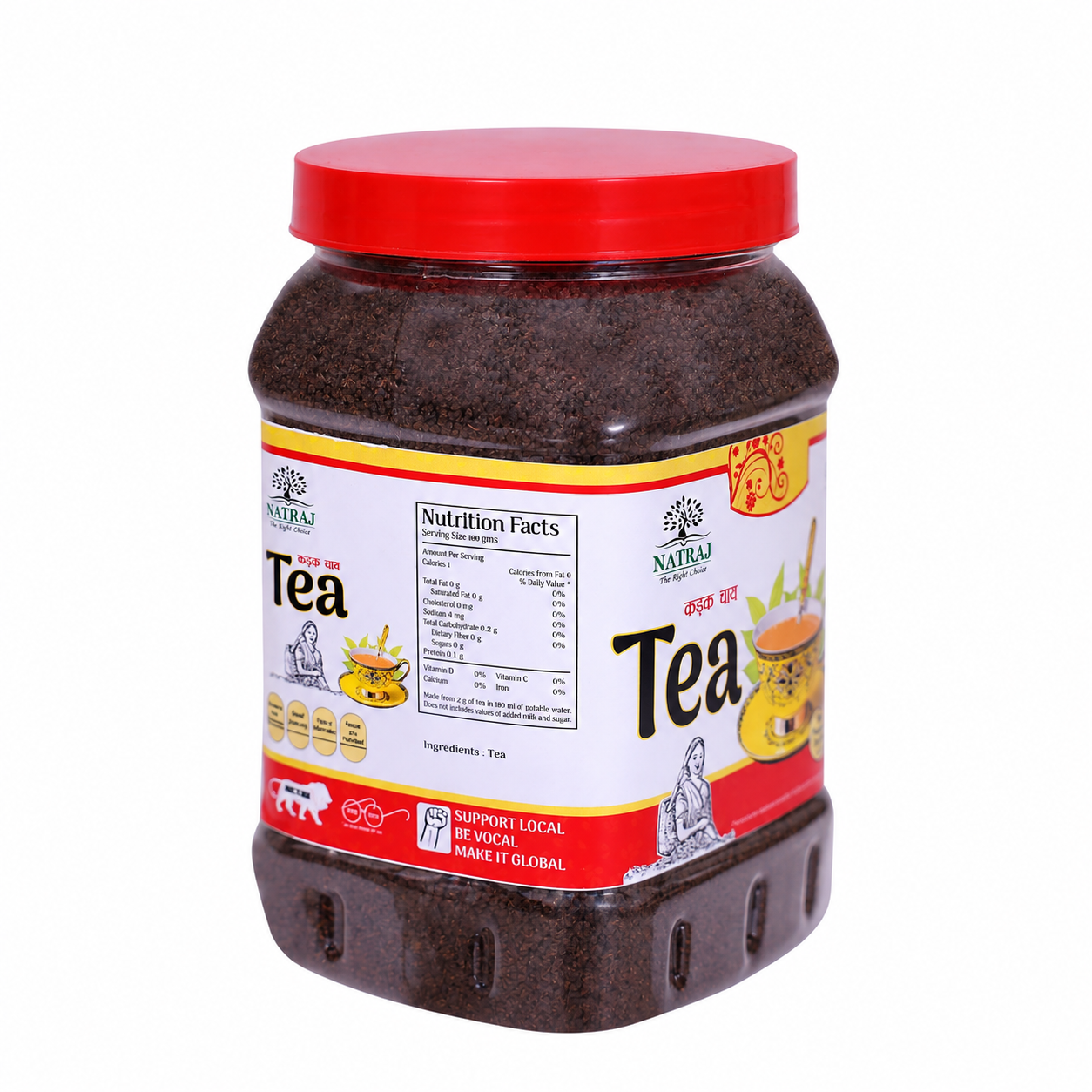 Assam CTC Black Tea Granules Jar for Daily Morning Kadak Chai
