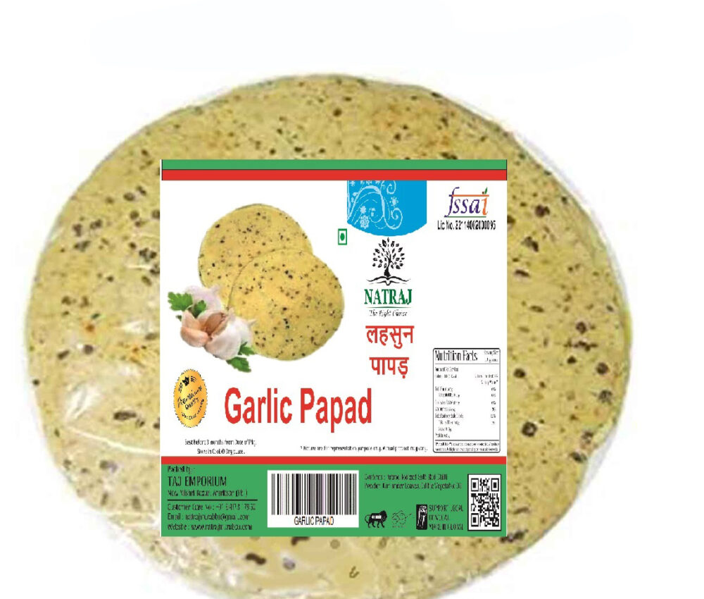 Natraj The Right Choice Garlic Papad 250g – Crispy Punjabi Lahsun Papad
