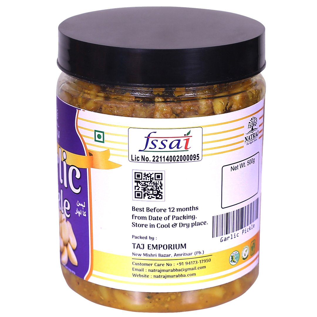 Nutritional Information and Ingredients of Garlic Pickle Jar Natraj The Right Choice