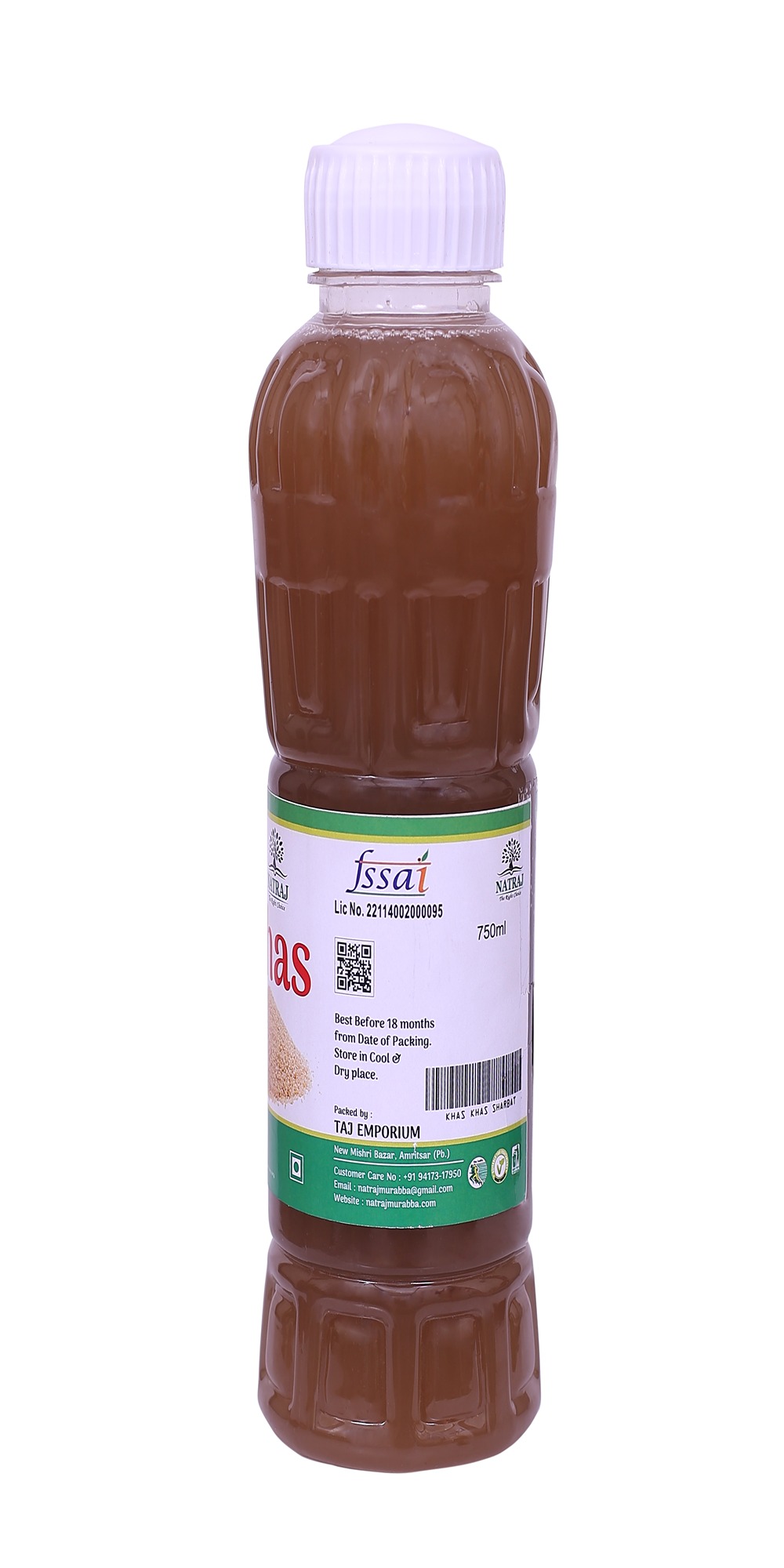 Natraj The Right Choice Khus Khus Sharbat 750ml