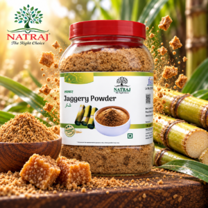 Natraj traditional jaggery powder with fresh sugarcane and gur pieces