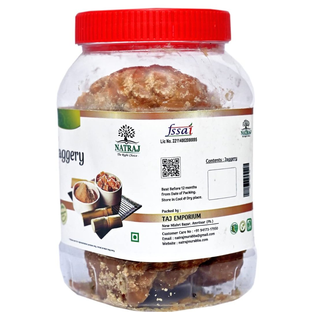 Natraj The Right Choice Jaggery Cubes FSSAI certified jar details
