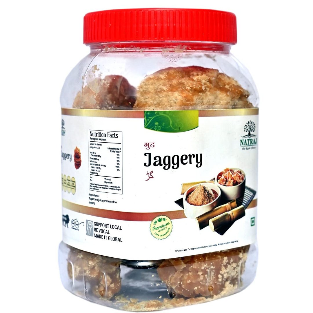 Natraj The Right Choice jaggery cubes jar nutritional info and details