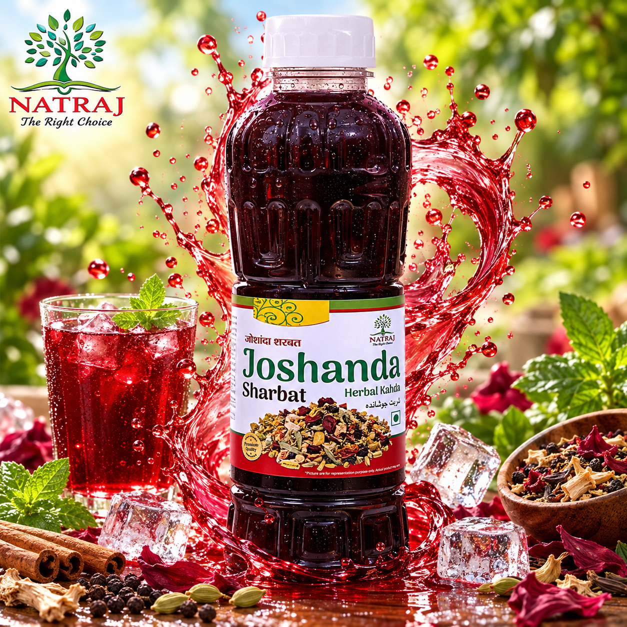 JOSHANDHA Real 1080x1080 Natraj The Right Choice Joshandha Sharbat 750 ml bottle