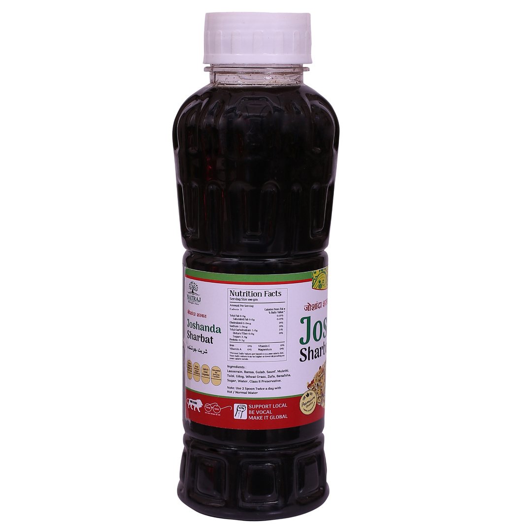 Natraj Joshandha Sharbat 750 ml packaging details and directions for use
