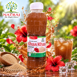 Chilled Khas Khas Sharbat drink with ice cubes - Natraj The Right Choice