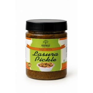 Traditional Lasura Pickle prepared with mustard oil fenugreek and whole spices