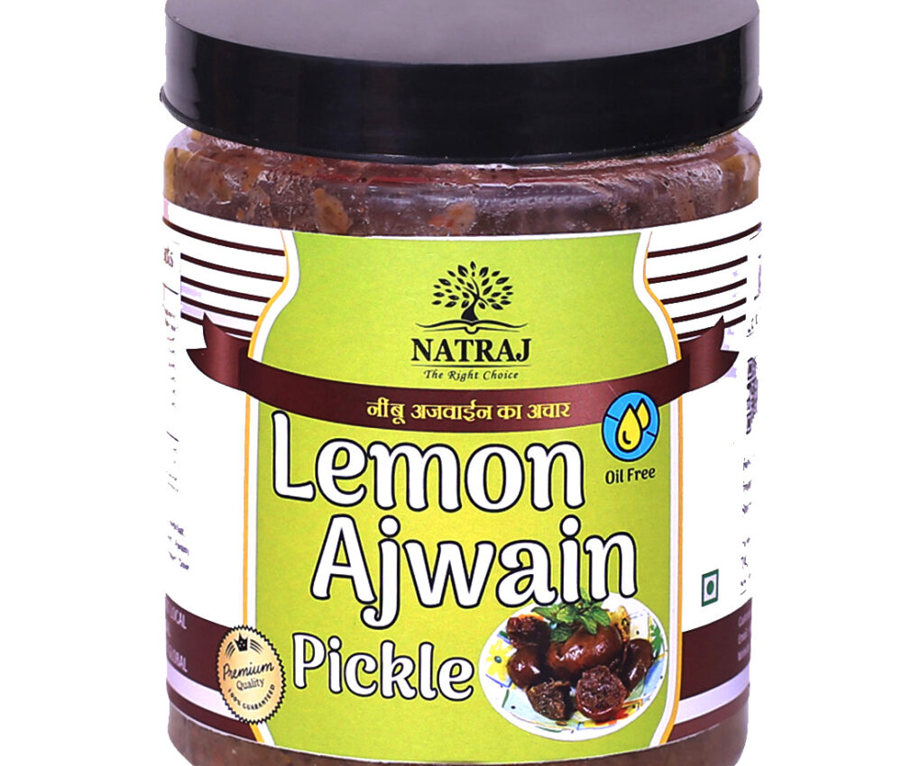 Natraj The Right Choice LEMON AJWAIN PICKLE 500 GM (Oil Free)
