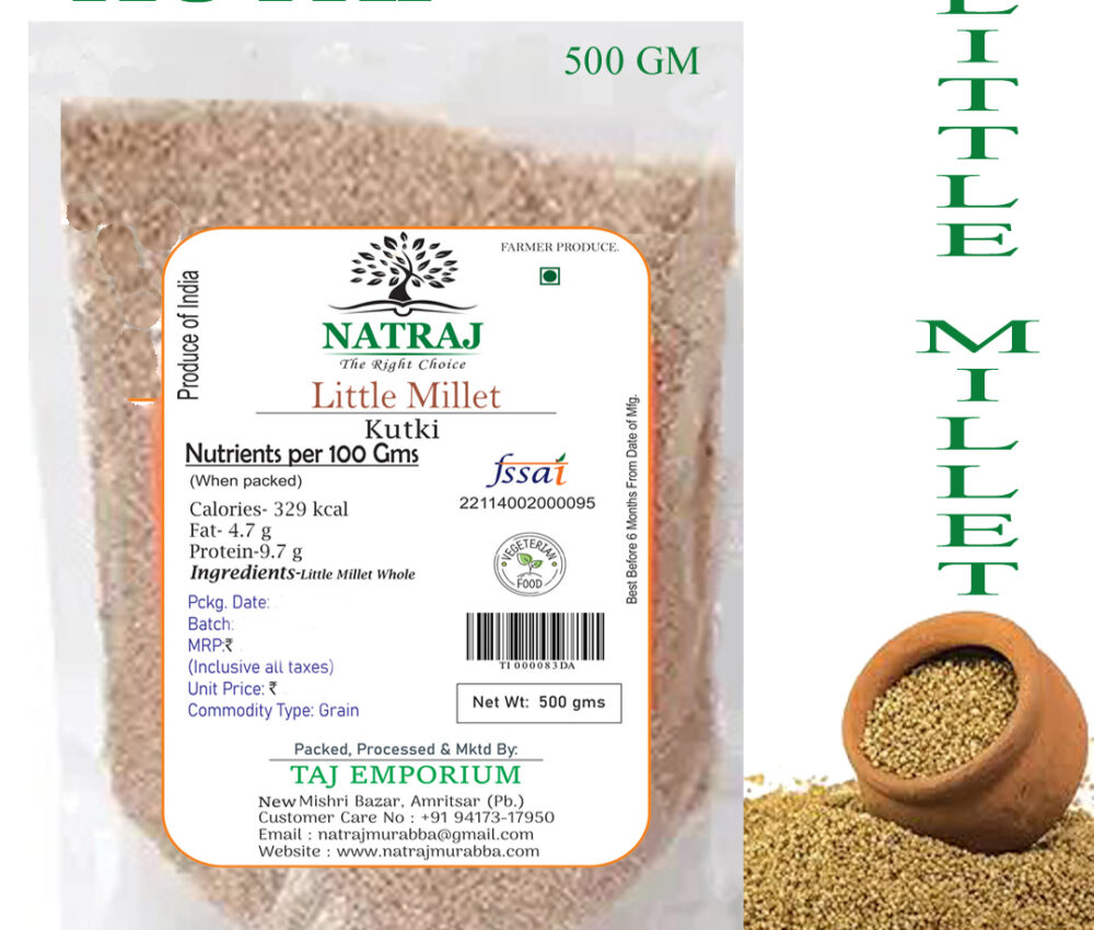 NATRAJ THE RIGHT CHOICE LITTLE MILLET (KUTKI MILLET) 500 GM