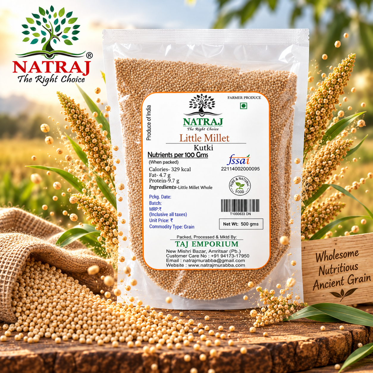 Little_Millet_KUTKI_Real 1080x1080 Little Millet (Kutki Millet) 500 gm pack by Natraj The Right Choice