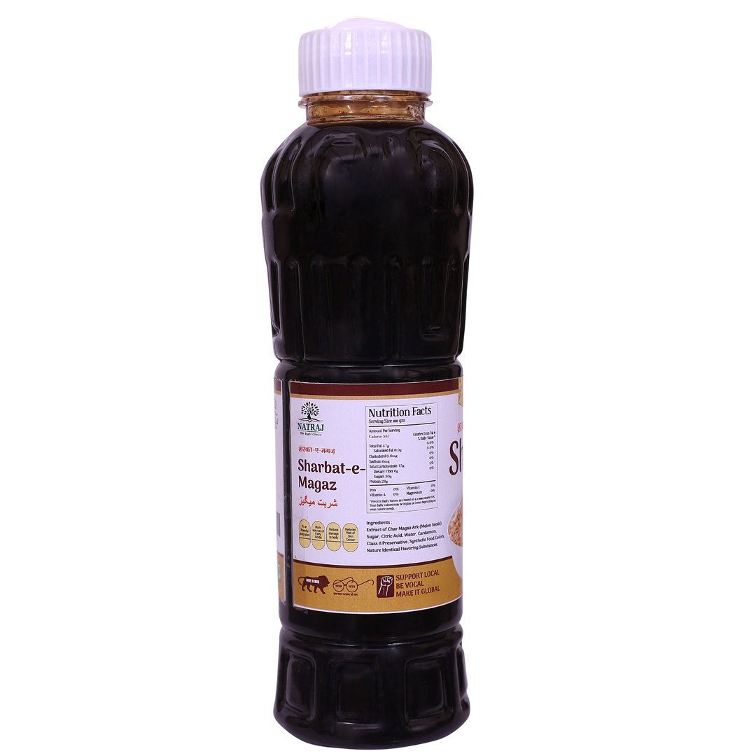 Sharbat-E-Magaz ingredients and nutrition facts label - Natraj The Right Choice