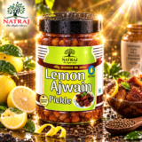 Lemon Ajwain Pickle 500g jar oil-free by Natraj The Right Choice