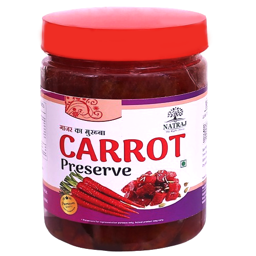 Fresh carrot murabba jar packaging by Natraj The Right Choice