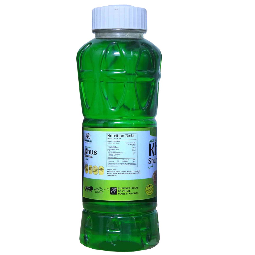 Authentic Indian vetiver root Khus Sharbat syrup for summer cooling drinks