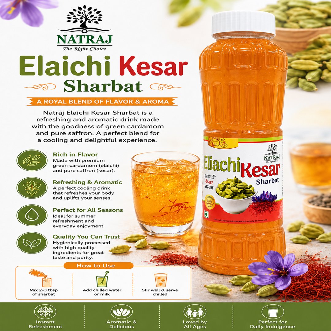 Natraj The Right Choice Elaichi Kesar Sharbat